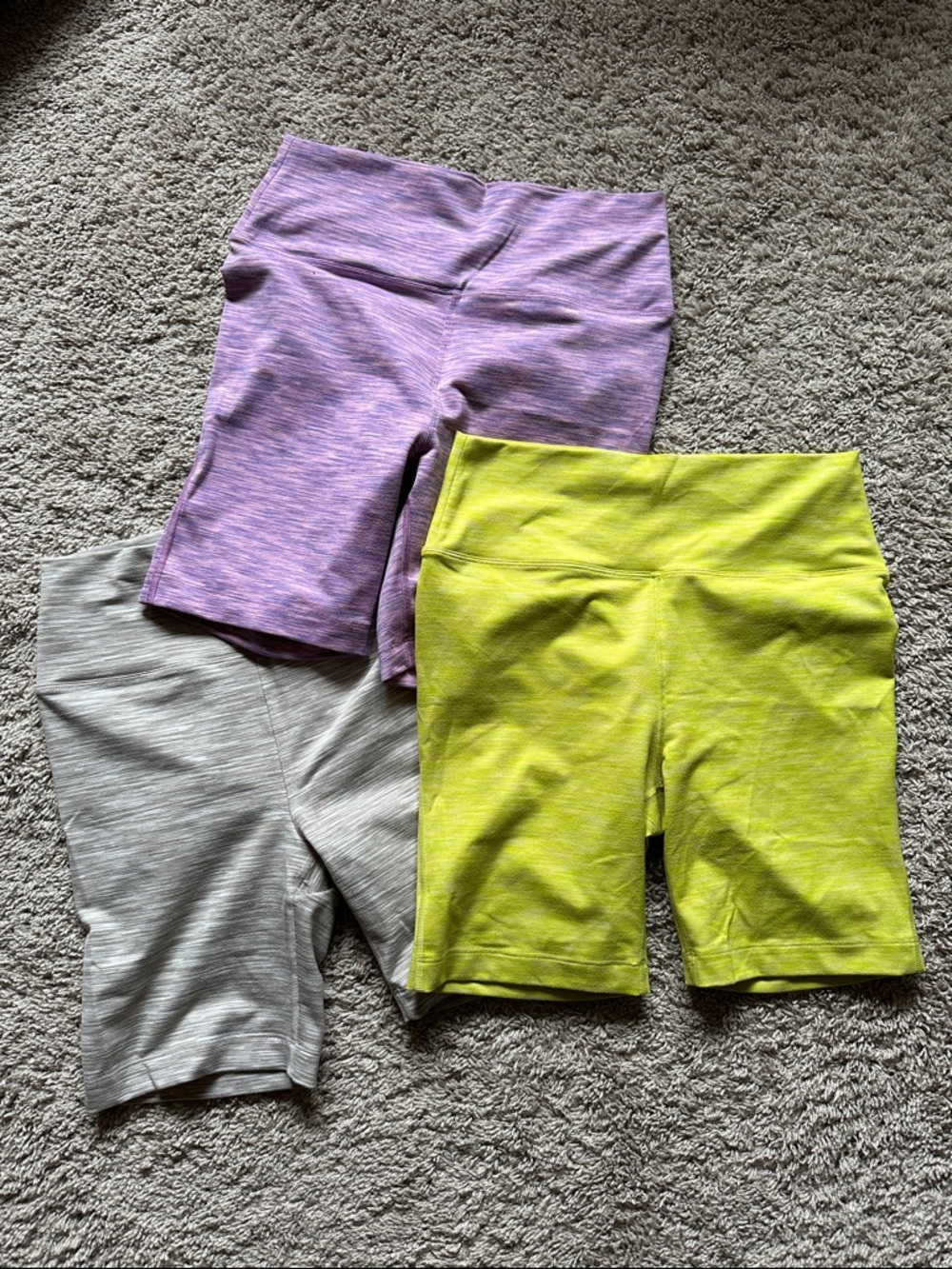 Set of 3 Outdoor Voices colored bike shorts